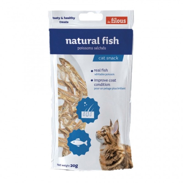 friandises pour chat poissons séchés Les Filous dans leur emballage
