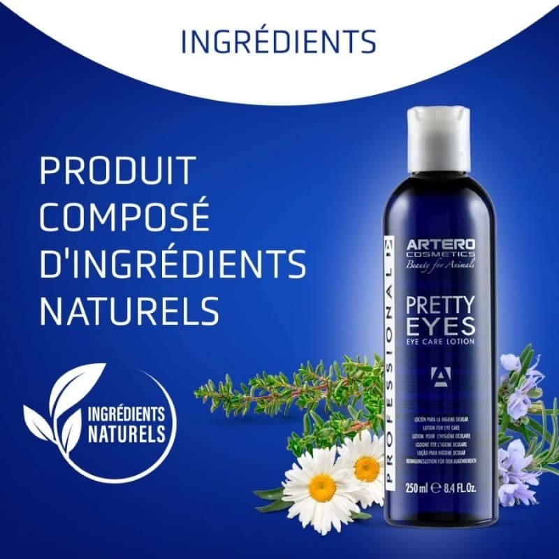 nettoyant yeux pour chien pretty eyes artero ingrédients naturels