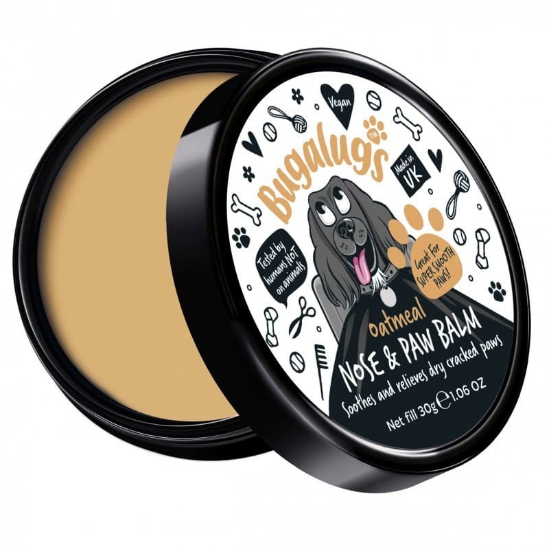 baume coussinet et truffe pour chien oatmeal bugalugs pot ouvert
