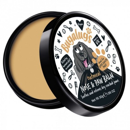 baume coussinet et truffe pour chien oatmeal bugalugs pot ouvert