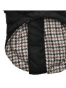 doublure motif pied de poule du Manteau pour chien noir avec harnais intégré Donavan Puppia