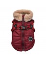 Manteau pour chien bordeaux avec harnais intégré Donavan Puppia de dos