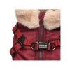détail du harnais intégré du manteau pour chien bordeaux Donavan Puppia