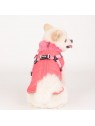 chien de dos avec le Manteau pour chien rose avec harnais intégré Donavan Puppia