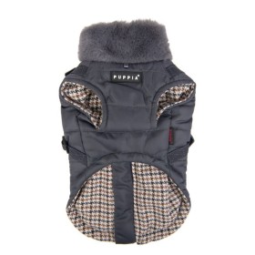 Manteau pour chien gris avec harnais intégré Donavan Puppia de face