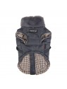 Manteau pour chien gris avec harnais intégré Donavan Puppia de face