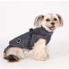 chien de profil portant le manteau pour chien gris avec harnais intégré Donavan Puppia