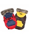 doudoune pour chien marron avec harnais intégré Orson Puppia disponible en rouge