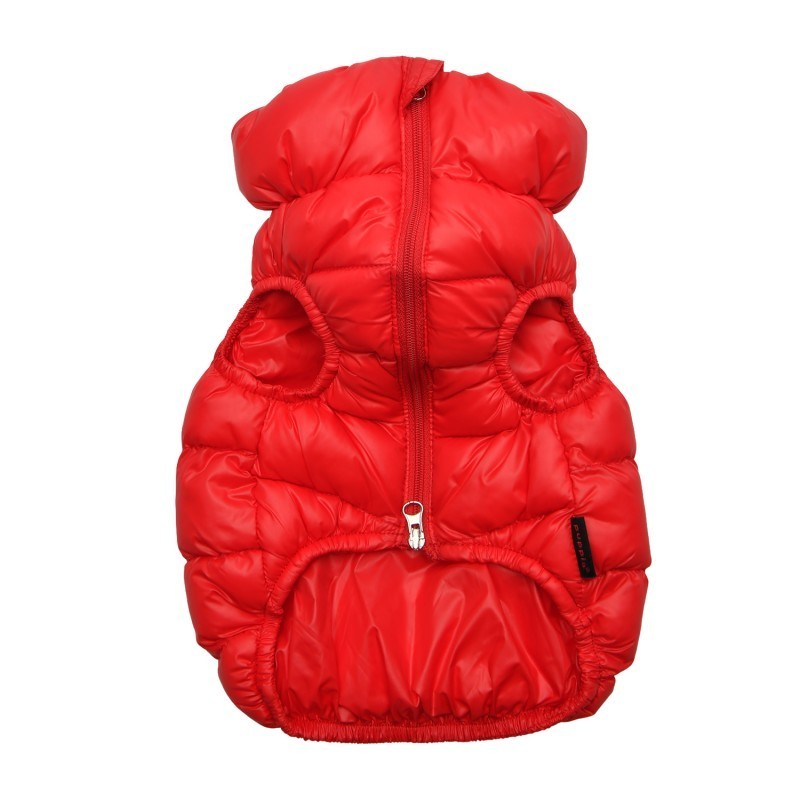 doudoune pour chien rouge ULTRALIGHT Puppia® de face