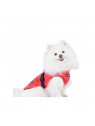 chien avec le manteau pour chien rouge avec harnais intégré Mountaineer Puppia de dos