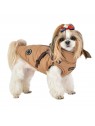 chien avec le manteau pour chien beige avec harnais intégré Mountaineer Puppia
