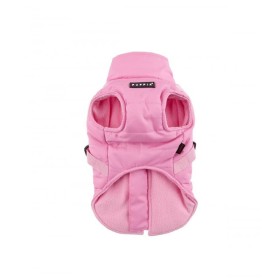 manteau pour chien rose avec harnais intégré Mountaineer Puppia de face