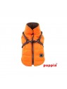 manteau pour chien orange avec harnais intégré Mountaineer Puppia de dos