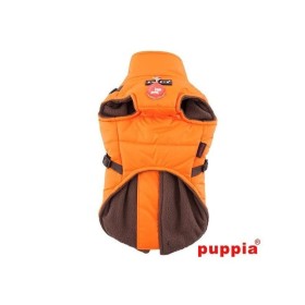 manteau pour chien orange avec harnais intégré Mountaineer Puppia de face
