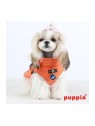 chien avec le manteau pour chien orange avec harnais intégré Mountaineer Puppia