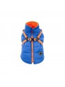manteau pour chien bleu avec harnais intégré Mountaineer Puppia de dos