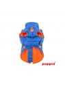manteau pour chien bleu avec harnais intégré Mountaineer Puppia de face