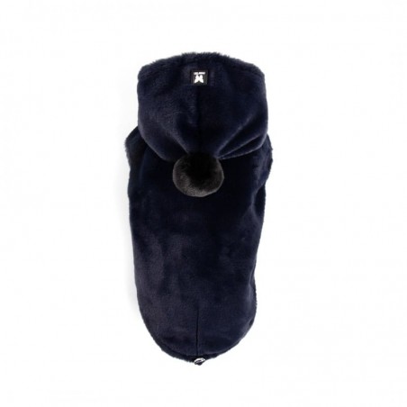 manteau pour chien bleu marine palace martin sellier de dos
