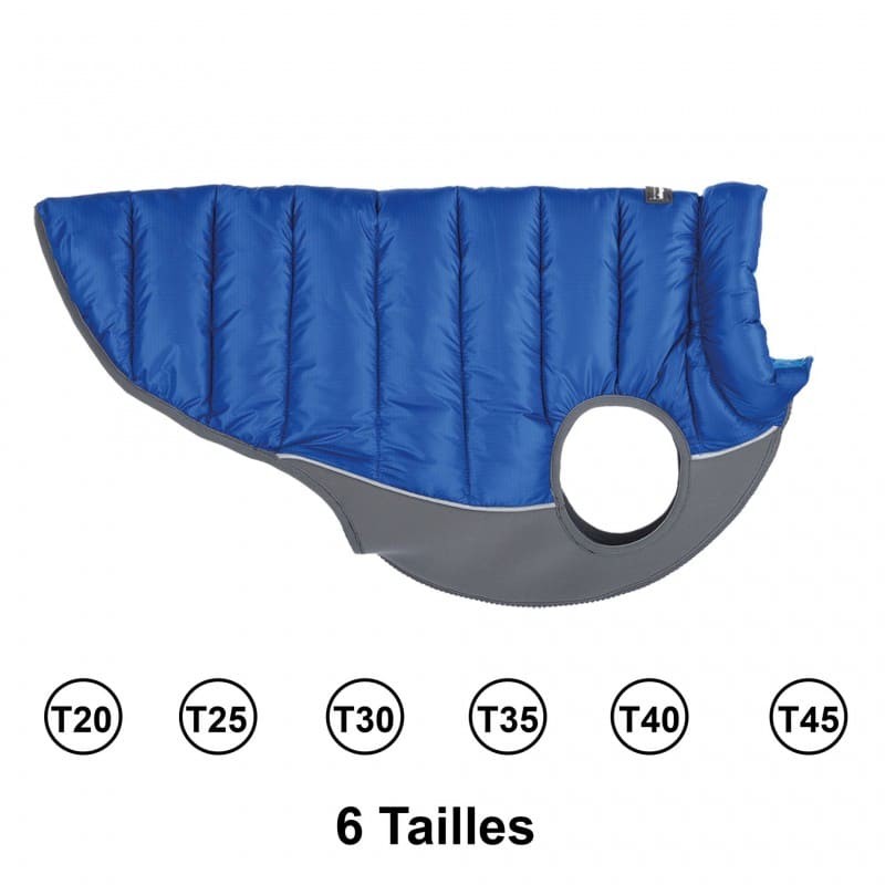 doudoune pour chien réversible bleu turquoise red dingo disponible en plusieurs tailles