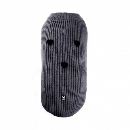 Pull pour chien gris coeur martin sellier de dos