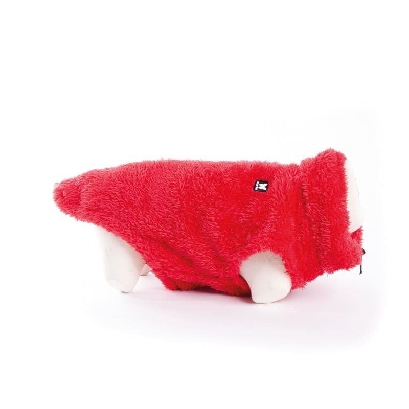 polaire pour chien rouge douillette martin sellier de profil