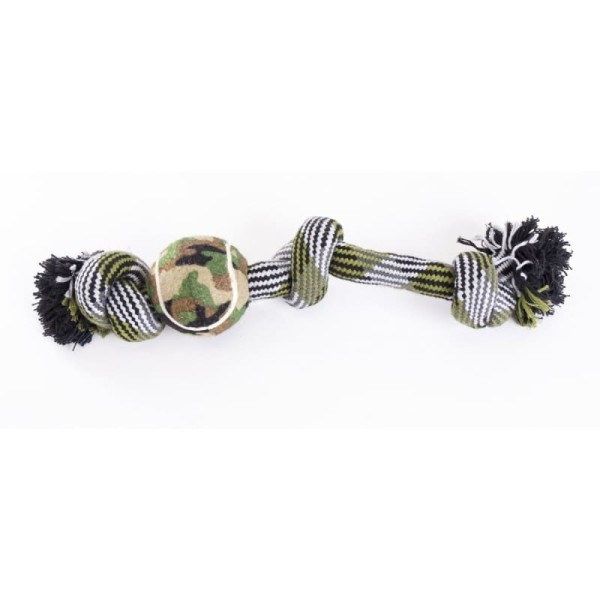 Jouet pour chien corde et balle de tennis camouflage MARTIN SELLIER