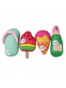 Lot de 4 jouets rafraîchissante pour chien  summer party Doogy