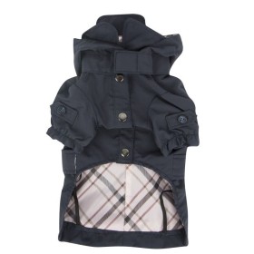 trench-coat pour chien bleu claris Pinkaholic avec intérieur style Burberry