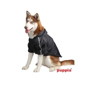 chien portant l'imperméable pour chien noir base jumper Puppia