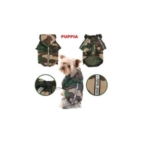 chien portant l'imperméable pour chien camouflage base jumper Puppia