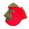 imperméable pour chien kaki saint malo martin sellier avec doublure rouge