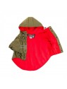 imperméable pour chien kaki saint malo martin sellier avec doublure rouge