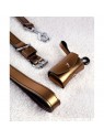 Collier pour chien en cuir cuivre métallisé Dakota MARTIN SELLIER avec la laisse et sac à crotte assortis