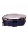 Collier pour chien en cuir bleu nuit  métallisé Dakota MARTIN SELLIER