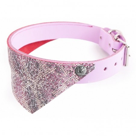 Collier pour chien en cuir rose avec bandana Malibu MARTIN SELLIER