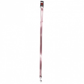 laisse pour chien en cuir rose métallisé dakota martin sellier dépliée avec étiquette