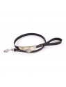 laisse pour chien en cuir noire avec bandana Malibu martin sellier