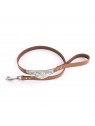 laisse pour chien en cuir cognac avec bandana malibu martin sellier