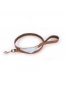 laisse pour chien en cuir bleu cognac bandana miami martin sellier