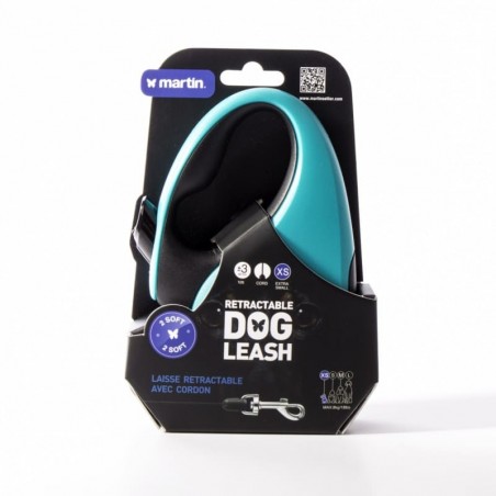 laisse pour chien rétractable cordon bleue 2 soft martin sellier dans son emballage