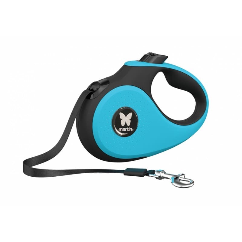laisse pour chien rétractable sangle bleue collection 2 soft martin sellier