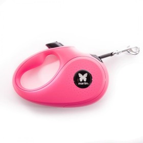 laisse pour chien rétractable sangle rose instinct martin sellier