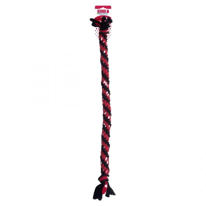 jouet pour chien Signature Dual Knot Rope KONG à la verticale