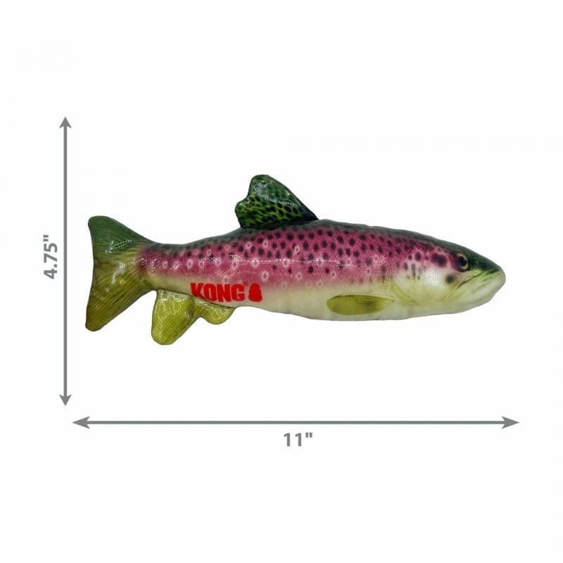 dimensions du jouet flottant chien wild schieldz trout med KONG