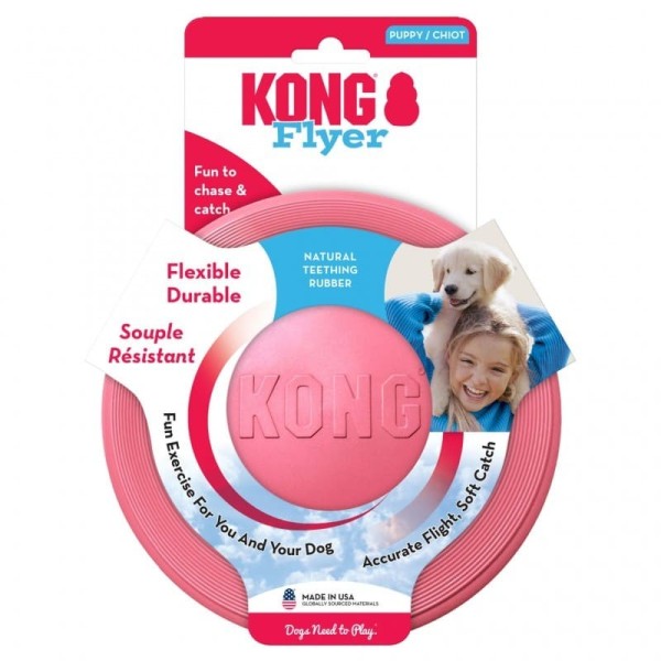jouet pour chiot frisbee puppy kong rose avec emballage