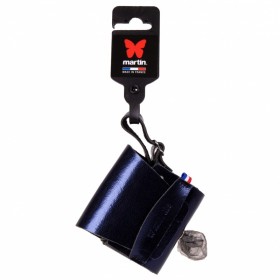 distributeur sacs à crottes en cuir bleu nuit métallisé poopidoo dakota martin sellier avec étiquette