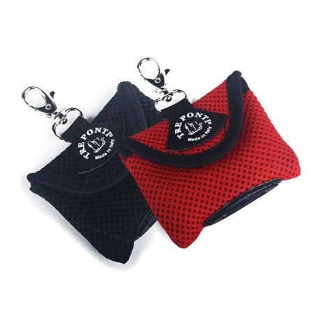 distributeur sachets ramasse crottes tre ponti disponible en noir ou rouge
