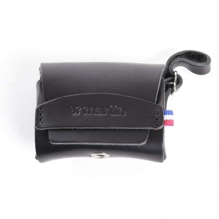 distributeur de sacs à crottes en cuir noir Poopidoo martin sellier