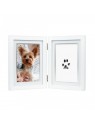 double cadre photo chien avec empreinte de patte en encre Pearhead