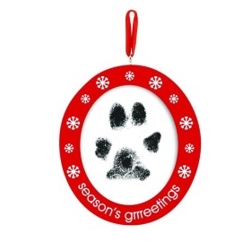 suspension de noël chien empreinte de patte encre et photo pearhead côté empreinte